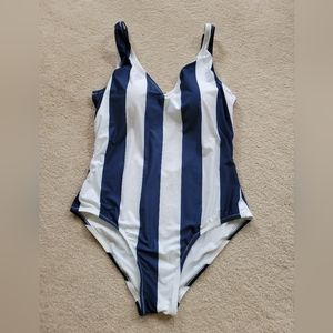 ModCloth Stacey Retro Striped One Piece Swimsuit Medium Large